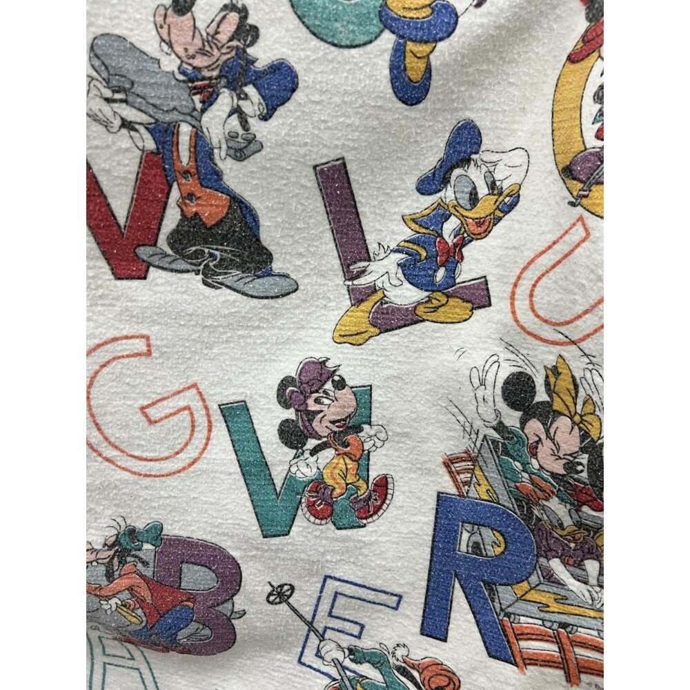 VINTAGE 1980S DISNEY COMFORTER MICKEY MOUSE & FRIENDS ALPHABET ABCS 88x64 - Picture 3 of 9